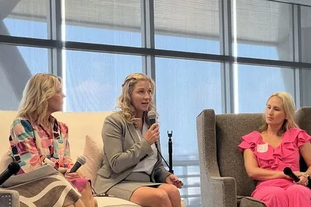 Southern View Media team member speaks on a panel at a business event