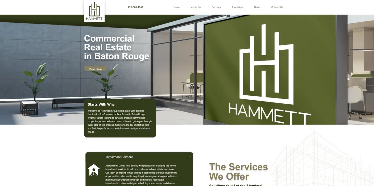 The Hammett Group Real Estate website, designed and built by Southern View Media