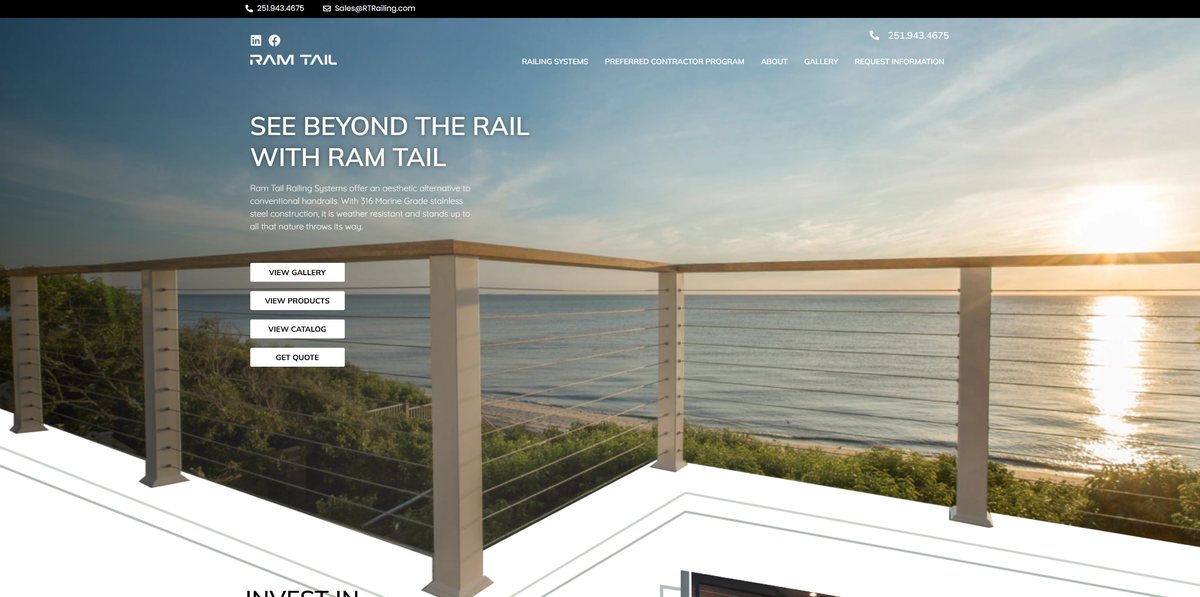 The Ram Tail website, designed and built by Southern View Media