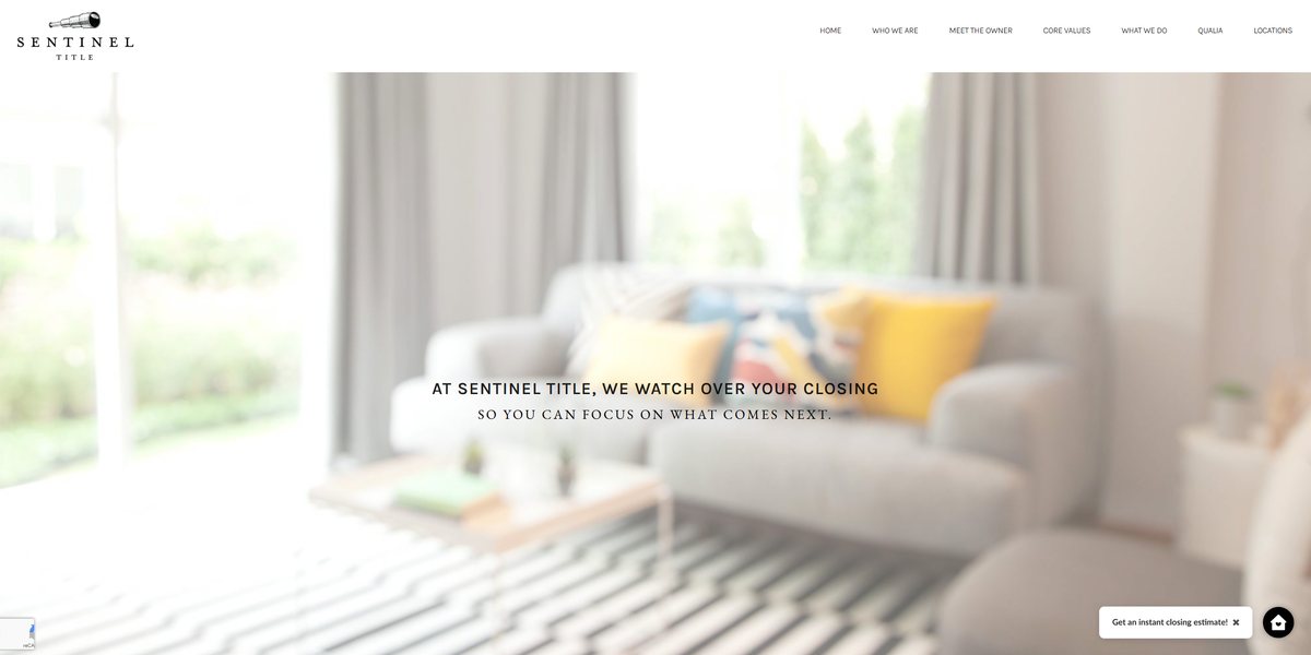 The Sentinel Tile website, designed and built by Southern View Media