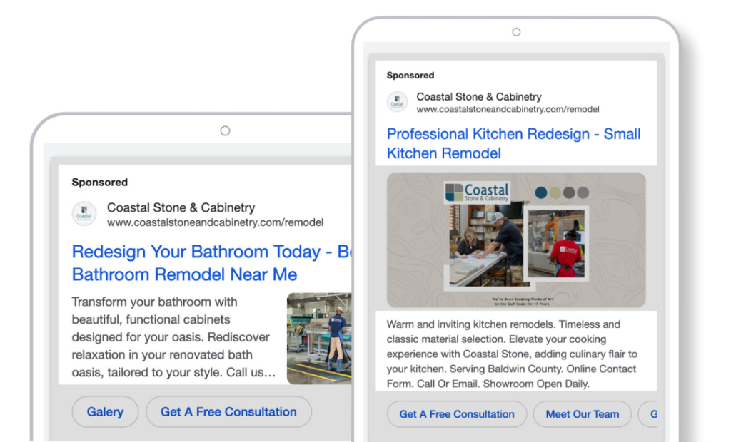 Coastal Stone & Cabinetry website screenshot