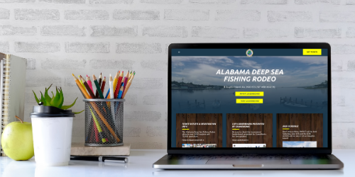 The Alabama Deep Sea Fishing Rodeo website Southern View Media designed and built, with its live leaderboards